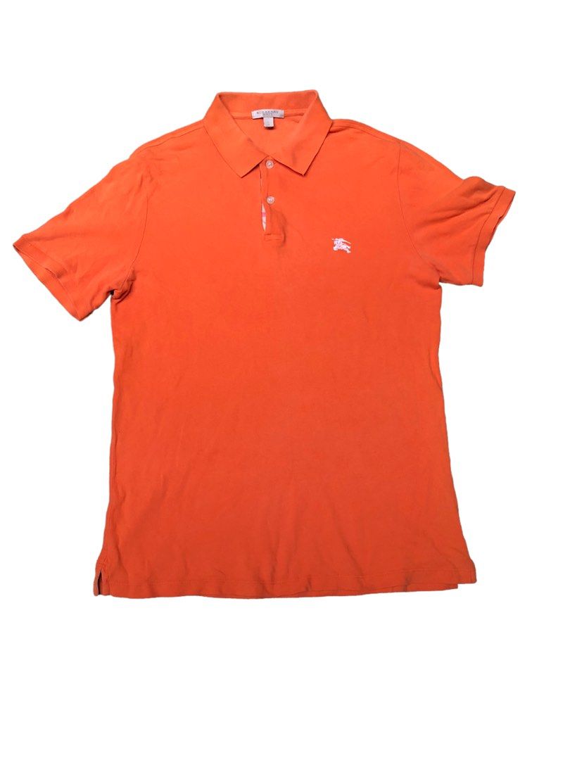 Orange burberry sales polo shirt
