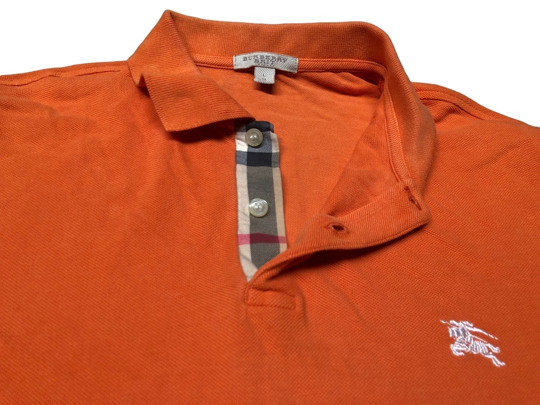 BURBERRY BRIT Orange Nova Check Polo Collar Shirt