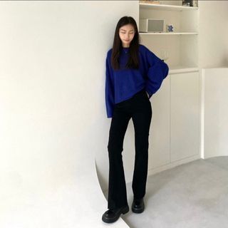 chih 大長腿2.0原色喇叭牛仔褲