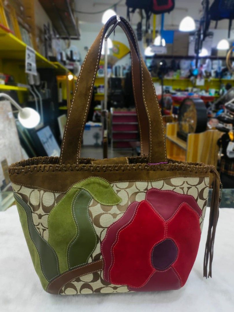 Coach poppy deals flower tote