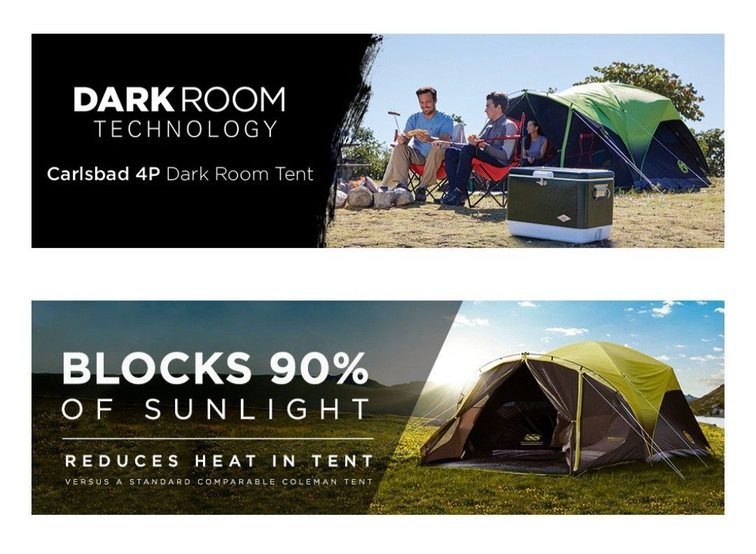 Coleman Carlsbad 4P Darkroom Tent with Screen Room Sports
