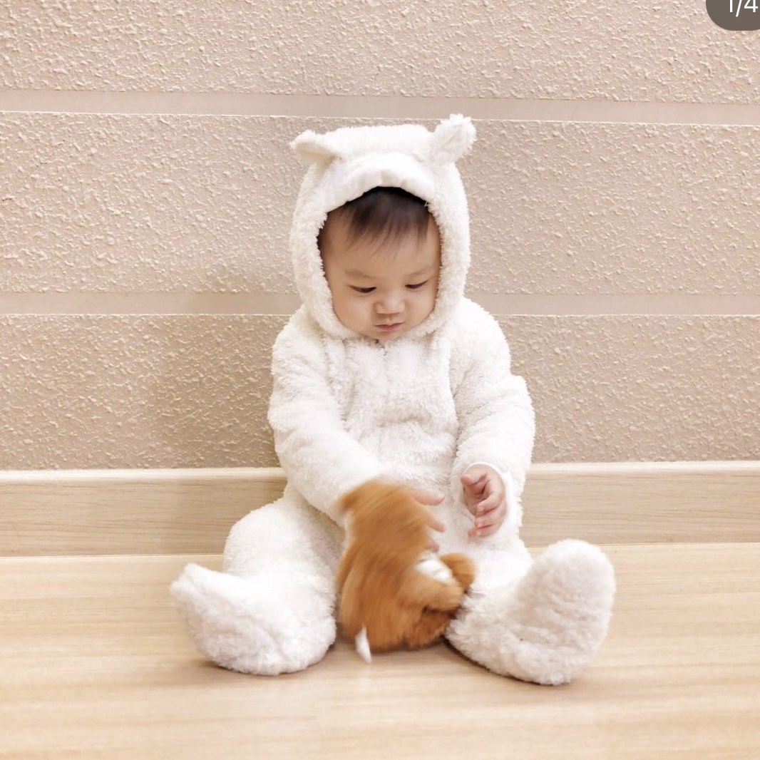 Cute baby bear costume hoodie onesie jumpsuit pyjamas