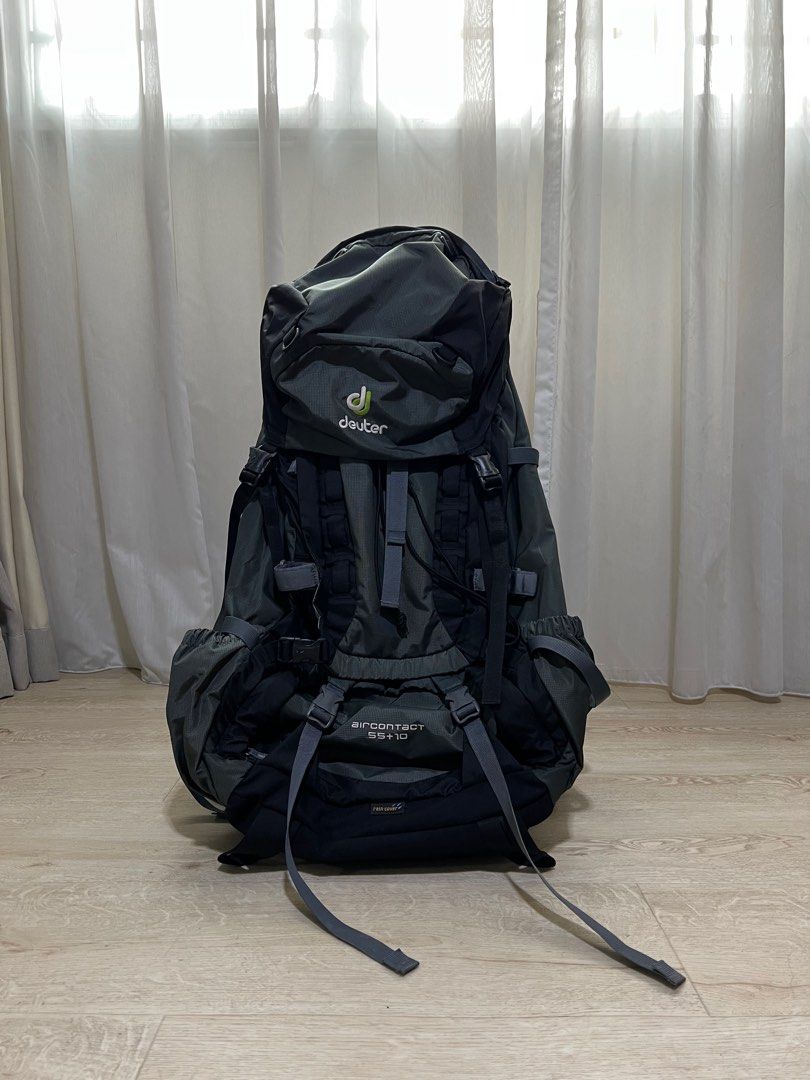 Deuter Aircontact 55 10 with rain cover Men s Fashion Bags