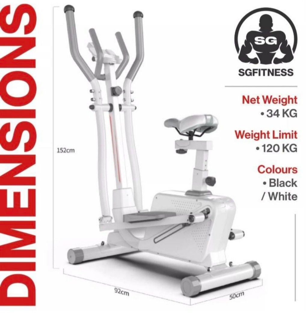 White Elliptical R179 Elliptical Machine, Sports Equipment, Exercise & Fitness, Cardio ...