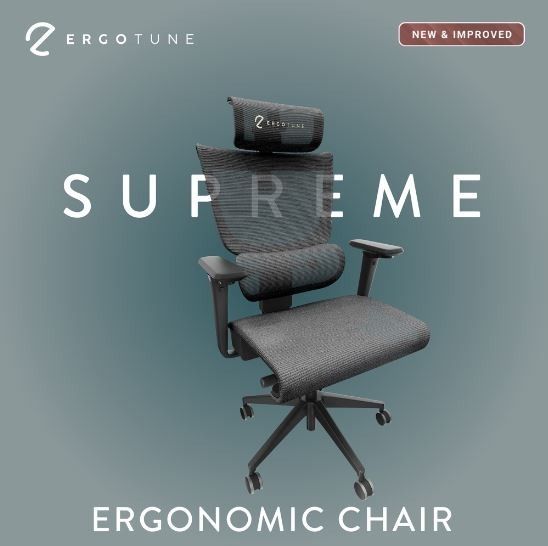 ErgoTune Supreme V3 Ergonomic Office Chair Charcoal Black