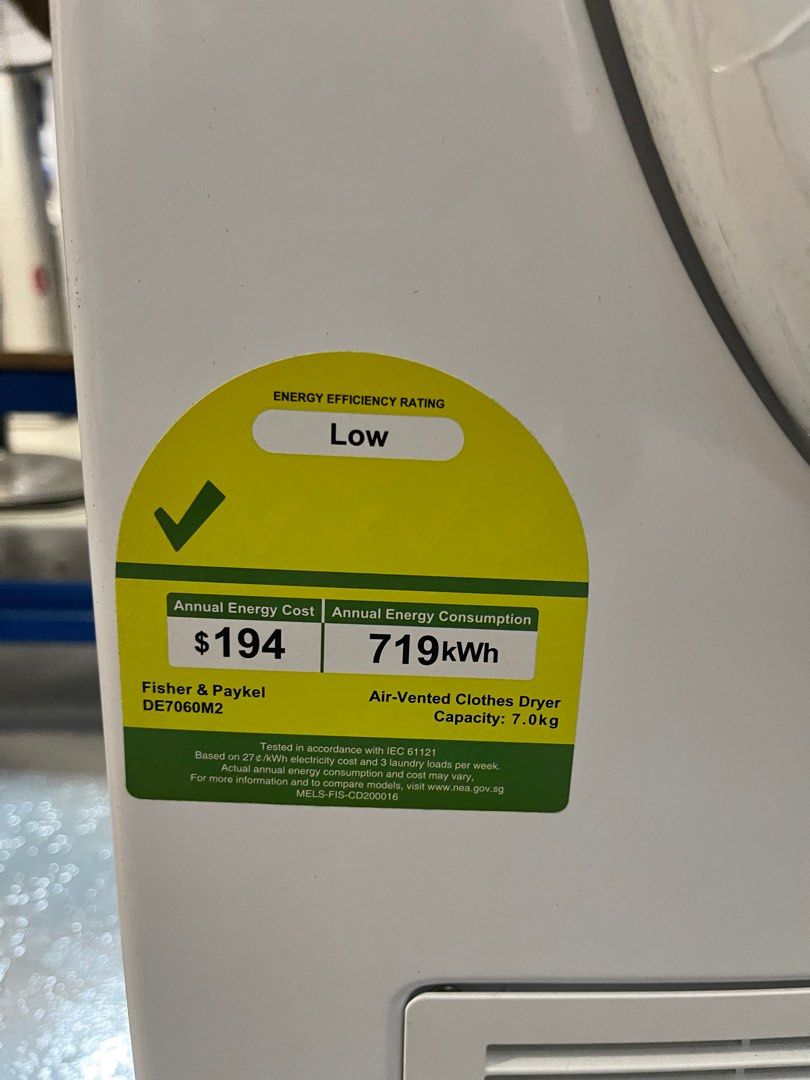 FISHER & PAYKEL Dryer 7Kg VENTED DRYER DE7060M2 Display Set 430