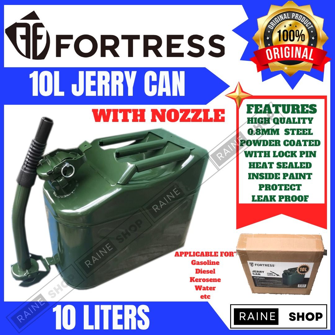 Fortress 10L Jerry Can Fuel Tank Oil Gaoline Dieel Tank, Car Parts