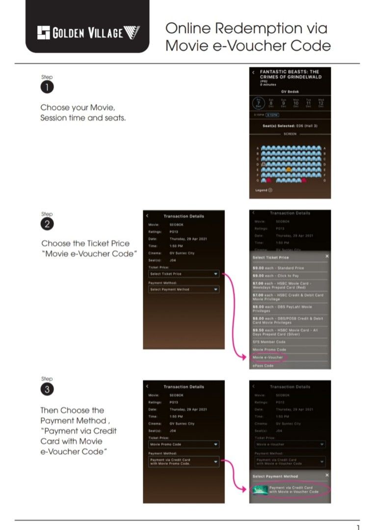 Golden Village GV Movie Voucher Code, Tickets & Vouchers, Vouchers on