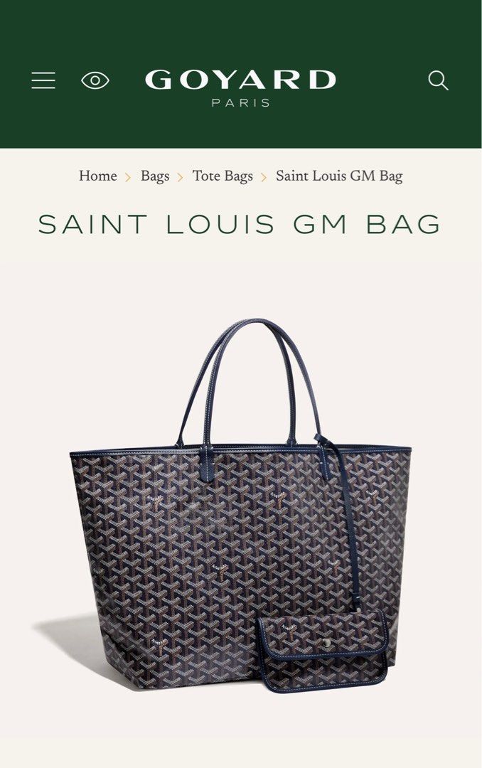 Goyard Saint Louis Bleu GM, Luxury, Bags & Wallets on Carousell