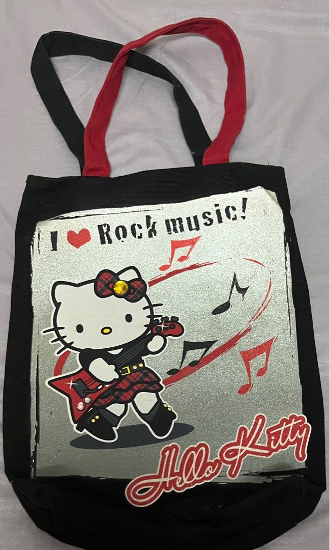 hello kitty rockstar cute tote bag, Women's Fashion, Bags & Wallets, Tote Bags on Carousell