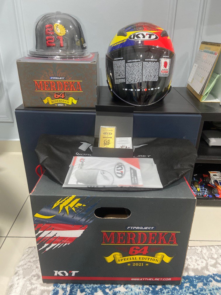 Helmet KYT HELLCAT MERDEKA 64 SPECIAL EDITION 2021, Auto Accessories on Carousell