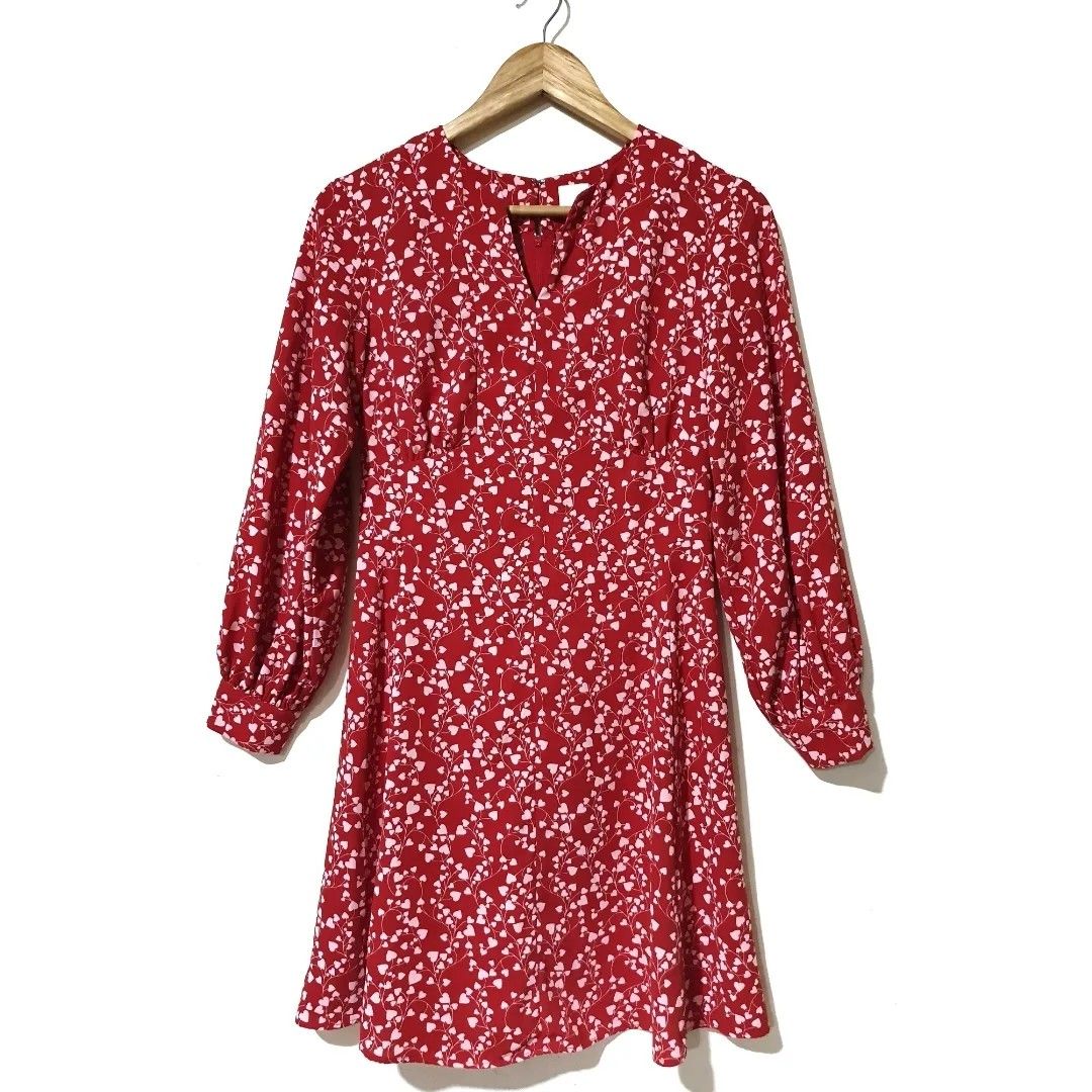 H&m crepe dress red clearance