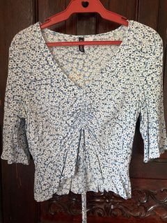 H&M Light Blue Scrunched Top