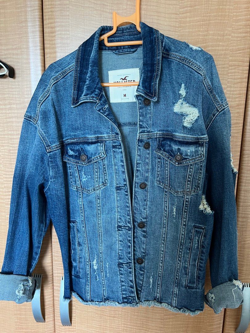 Hollister ripped denim jacket on sale
