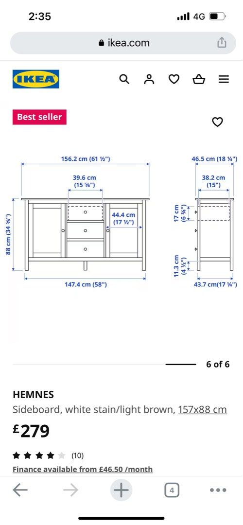 IKEA Hemnes Sideboard Dimensions Drawings, 55 OFF