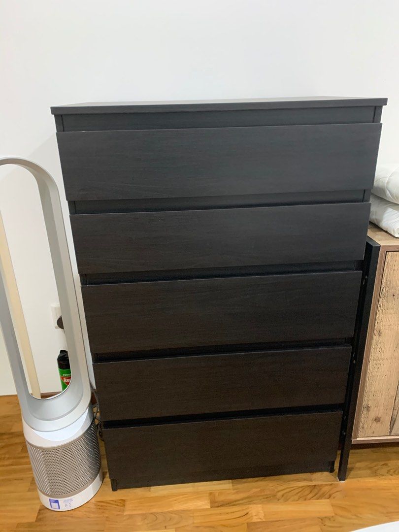 ikea kullen 5 drawer chest dresser black brown Dark Navy Strapless Floor-Length A-Line Bridesmaid Dress With Slit Dark Navy / 2X / N20