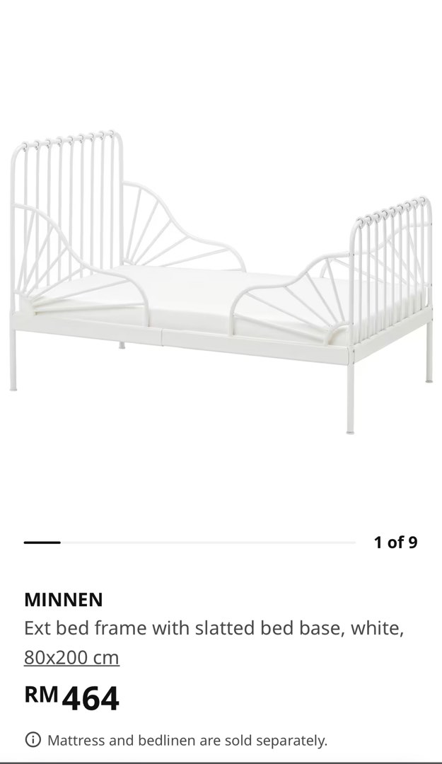 IKEA MINNEN & MATTRESS EXTENDABLE BEDS, Furniture & Home Living