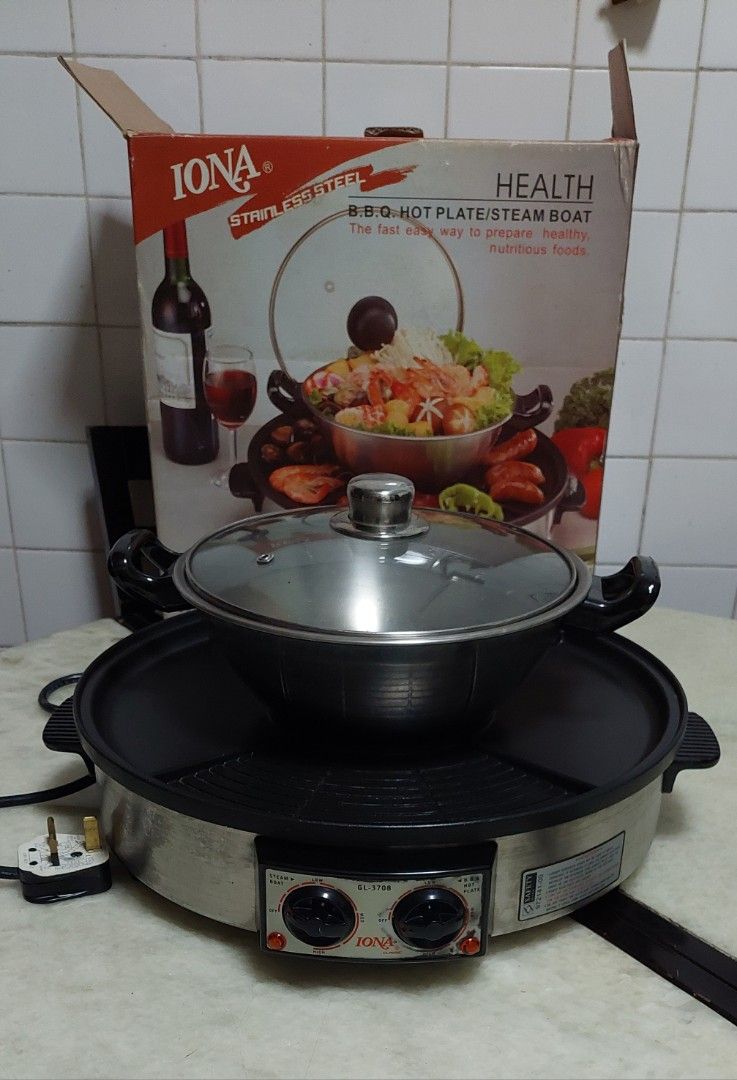 IONA BBQ hot plate and steamboat, TV & Home Appliances, Kitchen