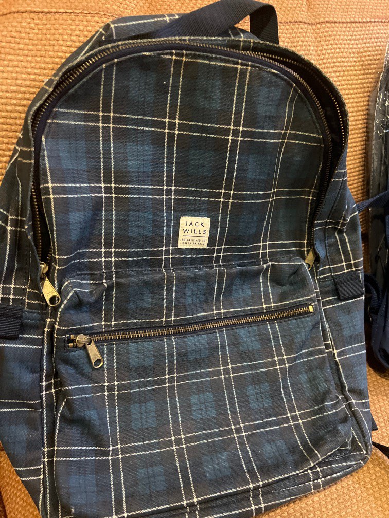 Jack wills tartan backpack top