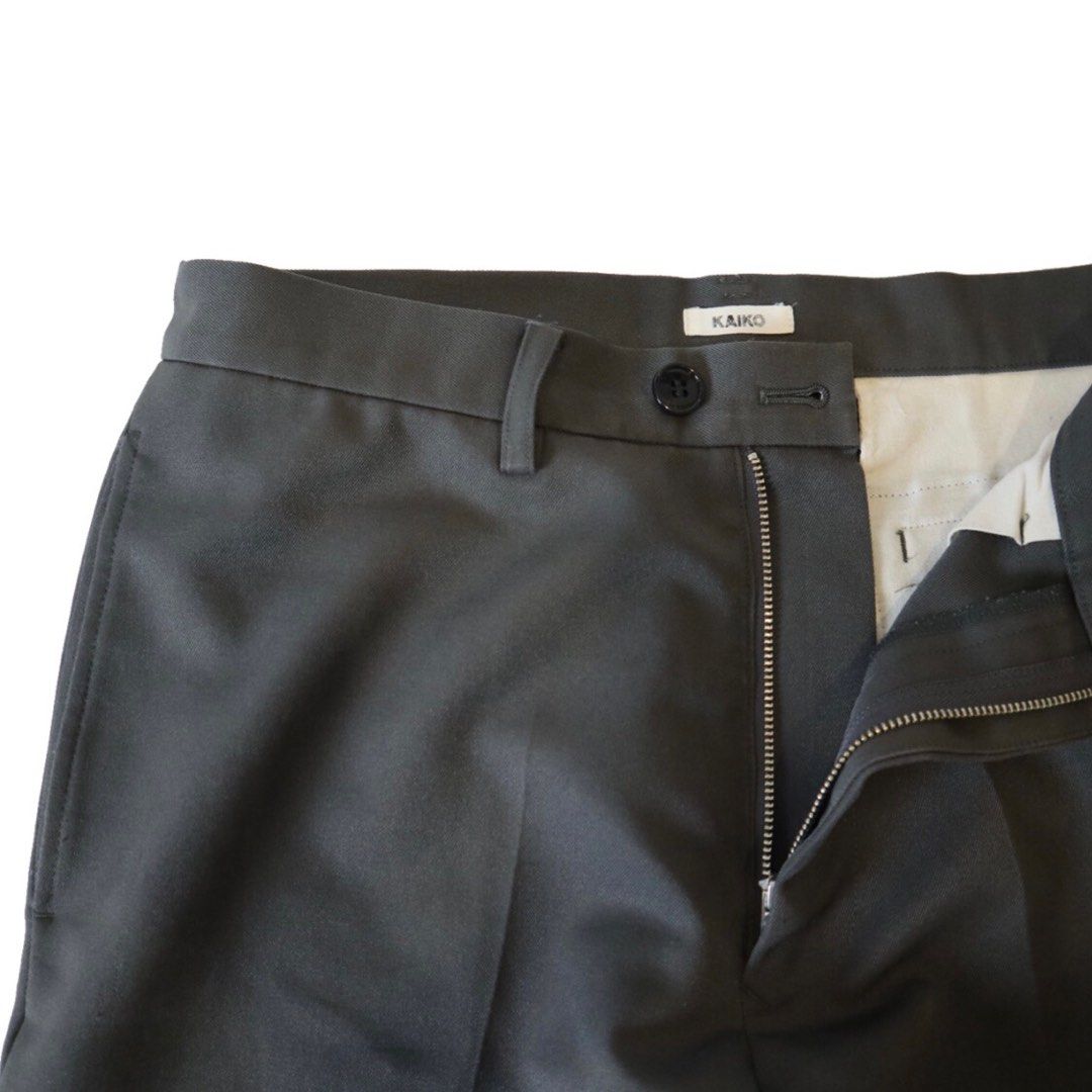 KAIKO WIDE SLACKS (GRAY) 褲管反摺休閒直筒寬褲