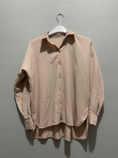KEMEJA BLOUSE NUDE PINK BIGSIZE JUMBO