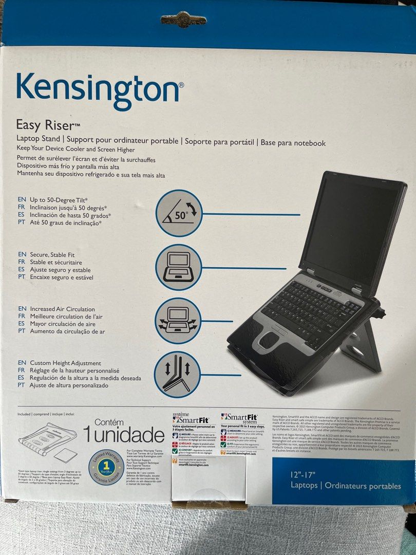 Kensington laptop stand Easy Riser (Collapsable/ foldable), Computers