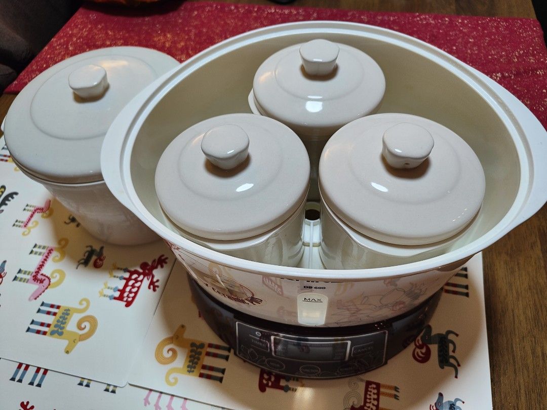 Khind Double Boilers with 4 ceramic pots, TV & Home Appliances, Kitchen