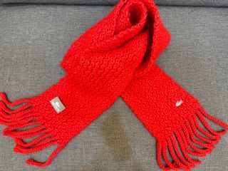 LACOSTE 紅色編織羊毛圍巾 #新春跳蚤市場