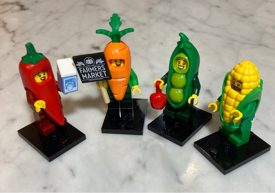 Lego CMF Minifig Vegetable Costumes sealed in bags x4 Hobbies