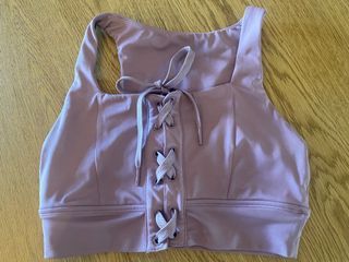 LIKE NEW Buffbunny sports bra 'Amor' in Post It Pink, size small, activewear
