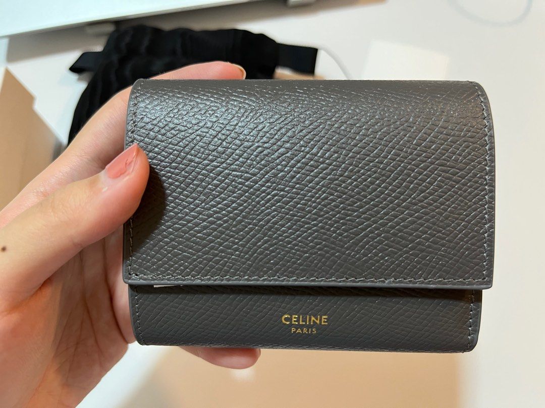 Women's Small trifold wallet in Grained calfskin, CELINE