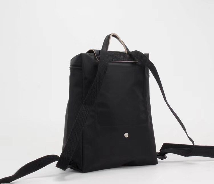 All black longchamp backpack sales