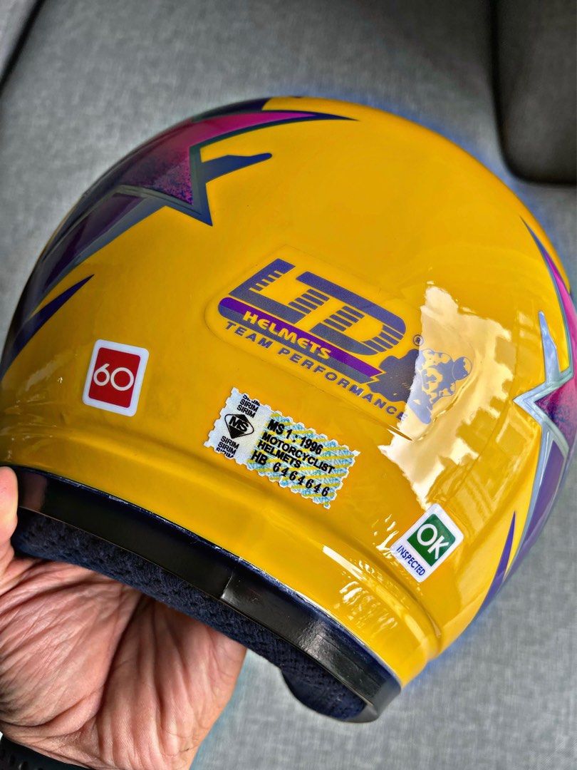 LTD Sports 5 Bintang Helmet (Yellow Stripe Purple), Motorcycles