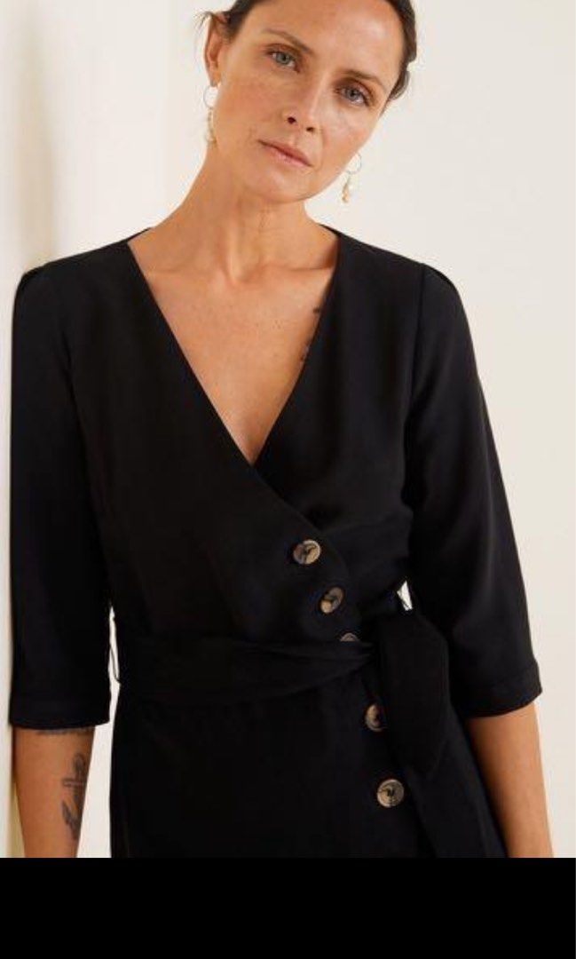 Mango wrap button down wrapped dress