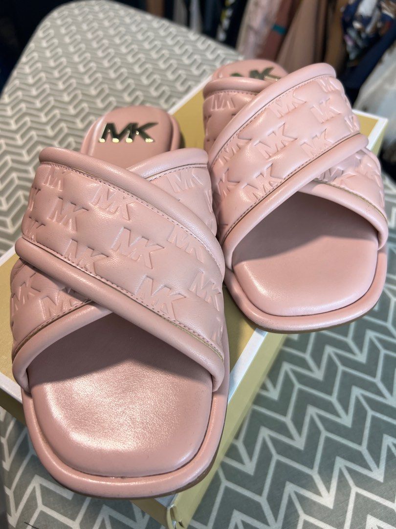 Michael Kors Slides Pink, Luxury, Sneakers & Footwear on Carousell