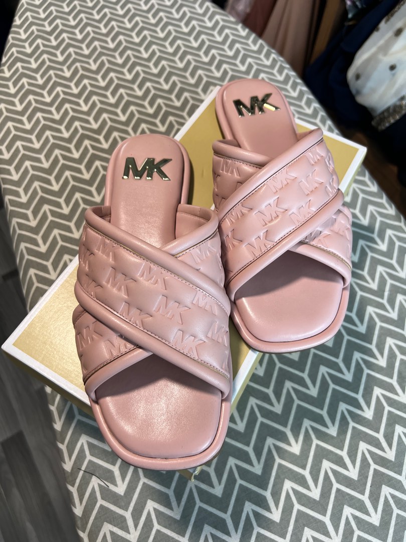 Michael Kors Slides Pink, Luxury, Sneakers & Footwear on Carousell