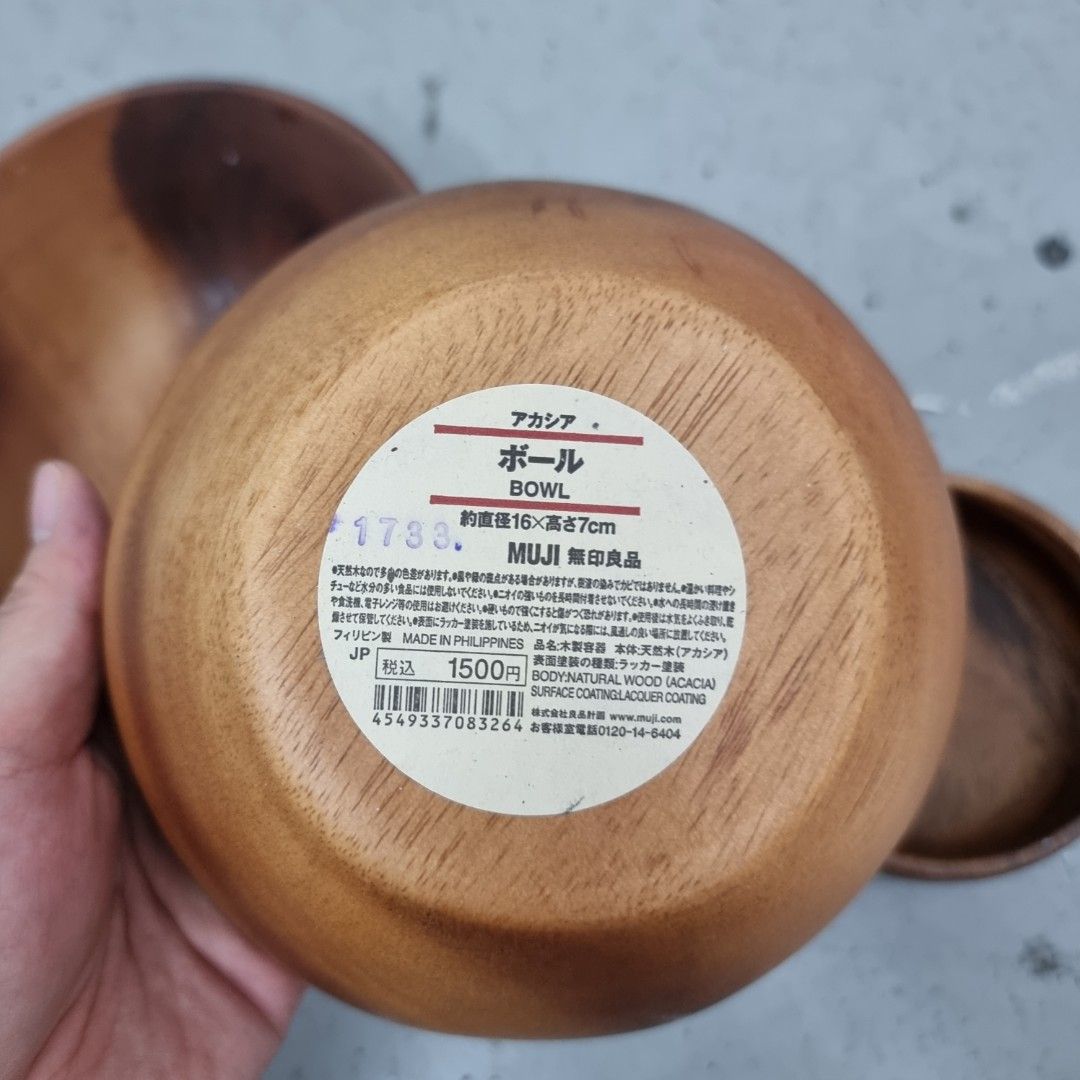 MUJI wooden bowl, Furniture & Home Living, Kitchenware & Tableware