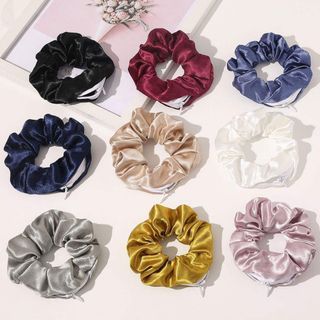 Mulberry Silk Zipper Scrunchie - GOOD FOR GYM