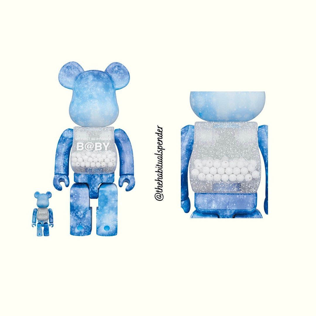 My First Bearbrick Baby Crystal of Snow Ver. 400% & 100%