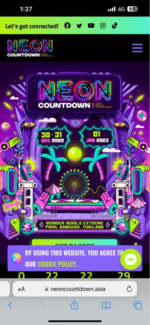 Neon countdown, Tickets & Vouchers, Event Tickets on Carousell