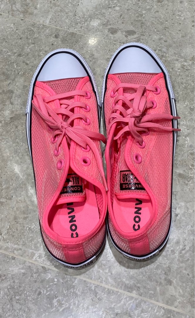 Neon pink discount converse womens