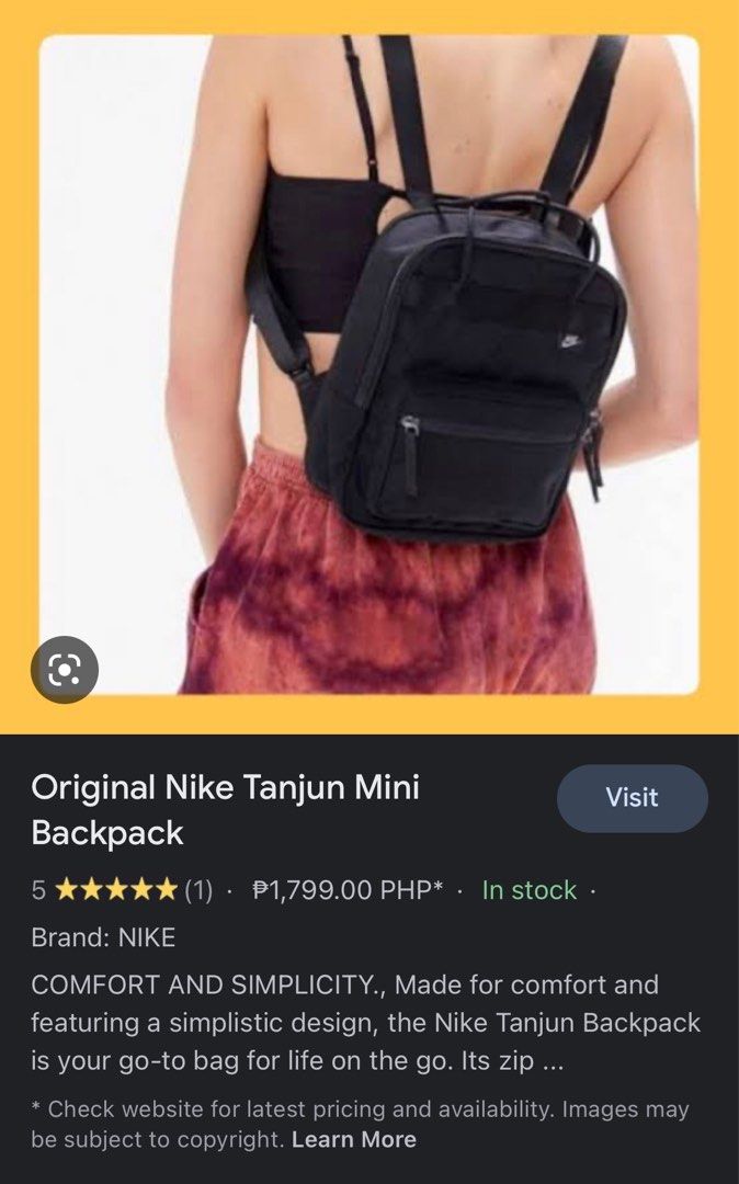 Nike tanjun mini sales backpack