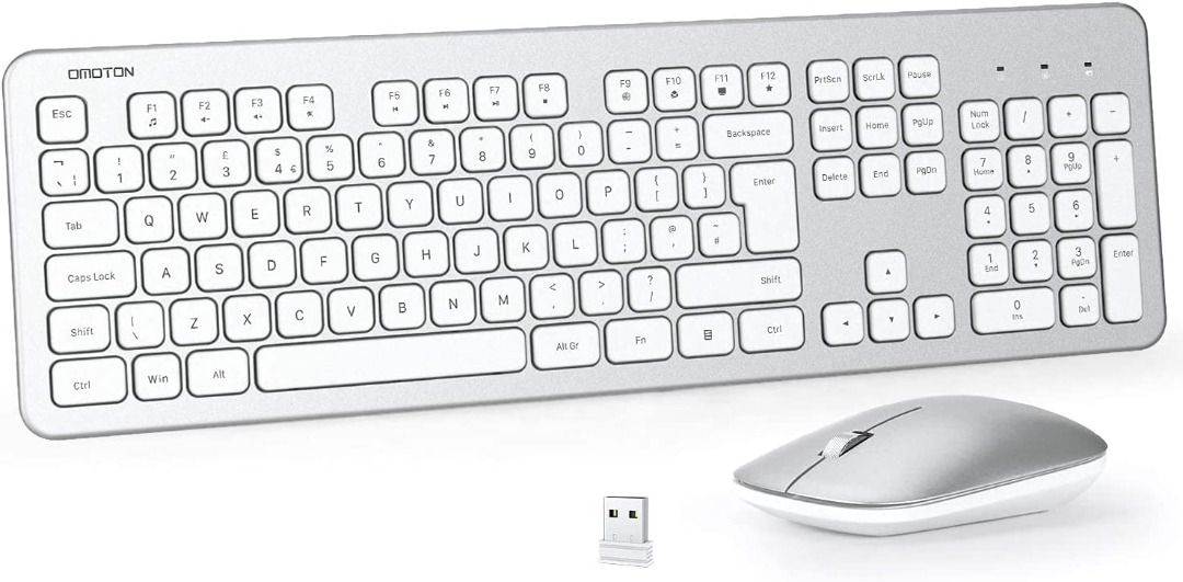 OMOTON Wireless Keyboard and Mouse Combo for Windows 2.4G FullSize