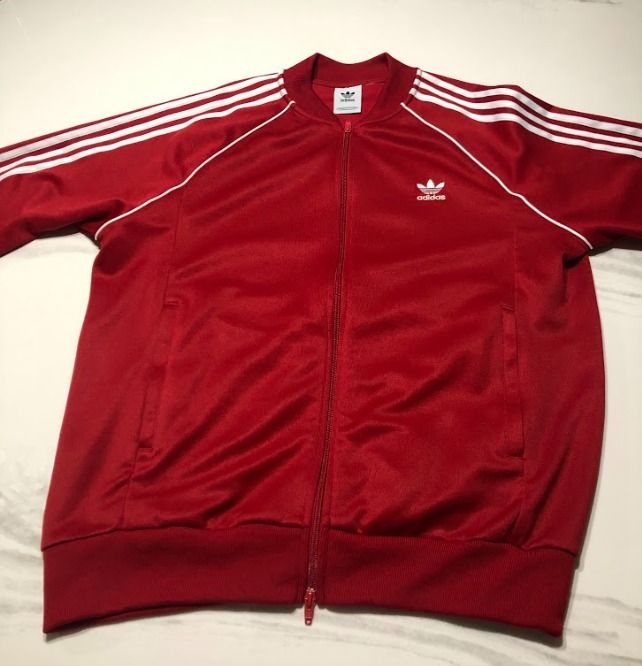 Adidas sst track store jacket red mens
