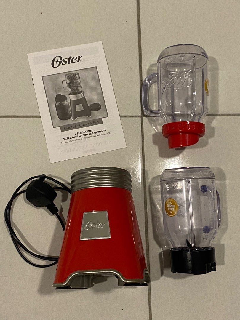 OSTER Mason Jar Blender BLSTMM, TV & Home Appliances, Kitchen