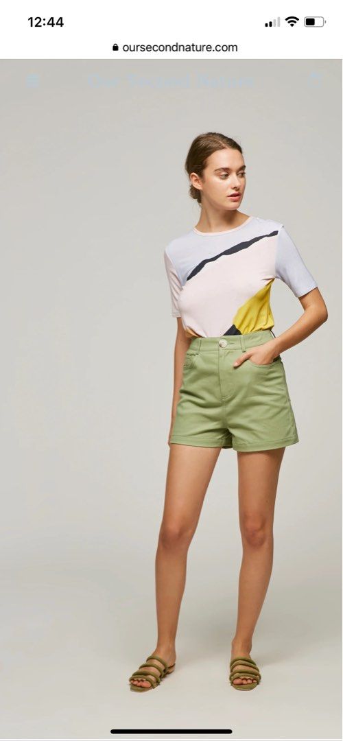 Cotton Twill High-Waisted Shorts