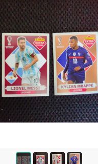 4x messi mbappe ronaldo neymar Extra sticker Bronze w cup 2022 panini