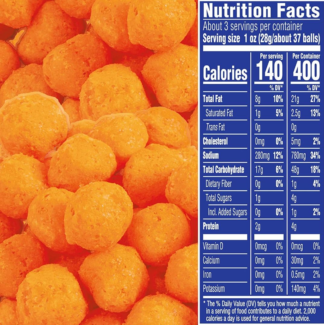 Planters Original Cheez Balls Cheese Flavored Snacks, 77.9g, Food