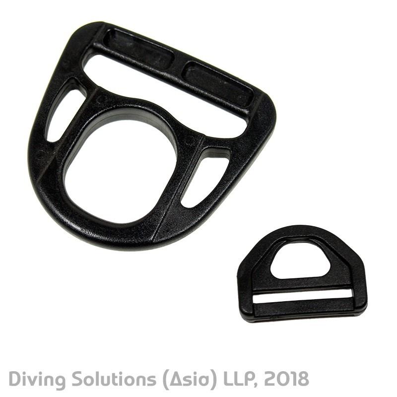 PLASTIC D-RING (Category: Other Sports Equipment and Supplies) located in Singapore. Submitted by diving_solutions (Listing ID 1206110507, Image 1). Description: Plastic D-Ring Material Plastic Color Black These plastic D-Rings are available in two sizes, 50mm (2 inches) and 25mm (1 inch). They provide a rust-free, lightweight option to stainless steel d-rings, for use on lighter loads (i.e. accessories such as cameras). They should be used toget