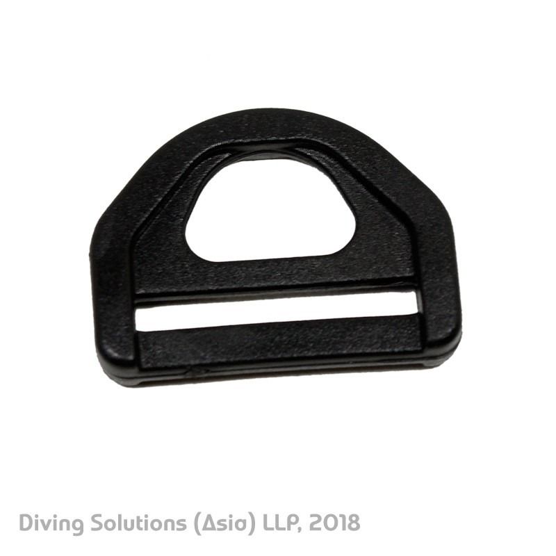 PLASTIC D-RING (Category: Other Sports Equipment and Supplies) located in Singapore. Submitted by diving_solutions (Listing ID 1206110507, Image 2). Description: Plastic D-Ring Material Plastic Color Black These plastic D-Rings are available in two sizes, 50mm (2 inches) and 25mm (1 inch). They provide a rust-free, lightweight option to stainless steel d-rings, for use on lighter loads (i.e. accessories such as cameras). They should be used toget